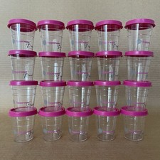 Tupperware Tupper Mini Midget Containers Clear Tritan Pink Logo #4789 Set of 20 picture
