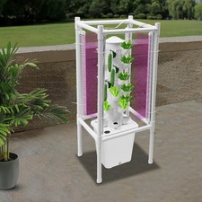30-Pot Vertical Hydroponic Tower System Set with LED Lighting & Auto-Watering picture