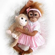 50cm Lifelike Monkey Doll Silicone Vinyl Reborn Baby Ape Newborn Like Real Orang picture