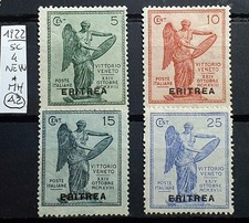 ITALY KINGDOM COLONIES 1922 ERITREA COMPLETE VICTORY NEW - 4 STAMPS NEW* picture