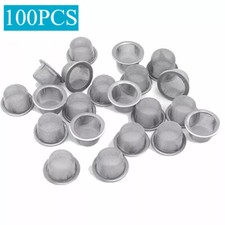 100Pcs Crystal Tobacco Smoking Pipe Metal Filter Screen Steel Mesh Concave Bowl picture