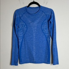 Lululemon Women’s Blue Rest Less Pullover Seamless Long Sleeve Size 4 picture