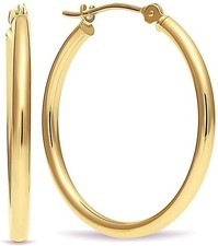 Classic 14k Gold Hoop Earrings, 1