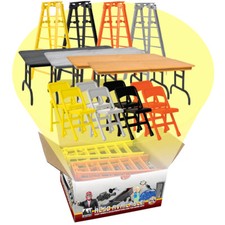Set of 4 ULTIMATE Ladder Table & Chairs Playsets For WWE & AEW Wrestling Figures picture