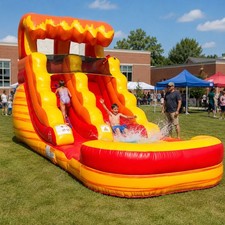 Inflatable Water Slide Commercial 12 ft Fire Wave Kids Splash Pool NO Blower picture