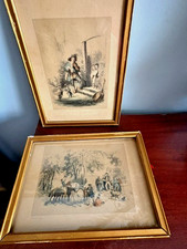 RARE 19th c. Lithographs (2) French Hand Colored, Druk Verlag May Wirsing Publ. picture