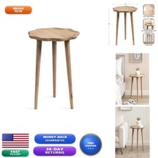 Kate and Laurel Alezar Round Side Table 15x15x22 Light Natural Wavy Edge picture