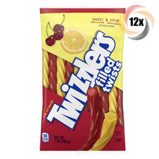 12x Bag Twizzlers Sweet Sour Cherry & Citrus Punch Filled Twists | Low Fat | 7oz picture