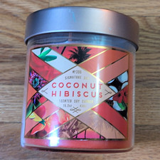 Signature Soy Coconut Hibiscus Jar Candle Double Wick 50hr 15.7oz picture