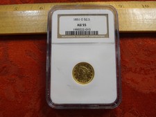 1851-O $2.5 Gold Coin Quarter Eagle Pre-Civil War - NGC Graded AU 55 picture