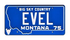 Evel Knievel | Harley Davidson | EVEL | Metal Stamped Montana License Plate picture