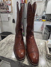 VINTAGE San Antonio Lucchese Teju Boots 10 1/2 picture