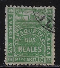 Venezuela: 1864; Local L12, St. Thomas -La Guaira, Perf 12.5, Used, EBV1547 picture