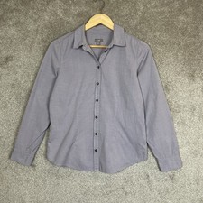 J Jill Shirt Womens Small Purple Cotton Long Sleeve Button Front Collared- 5299 picture