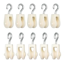 10PCS Nylon Pulley Small Plastic Single Sheave Rope Pulley Set White picture
