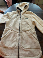 L.L Bean Women's Beige Hooded Full Zip Mid-Length Jacket XL picture