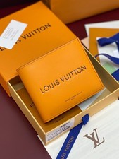 Louis M2A448 Slender Orange Blue Monogram Eclipse Leather Bifold Wallet picture