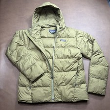Patagonia Silent Down Puffer Jacket Olive Green Men Medium Goose Insulated Hood picture