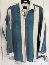 RARE Wrangler Brushpopper Western Vintage Shirt 18-37 Xl picture