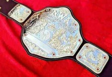 NWA Big Gold Heavyweight Championship Wrestling Belt Dual Plated Brass / Zinc picture