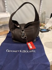 Dooney & Bourke Annalisa Lock Sac Shoulder Bag Brown Pebble Leather - Hobo Purse picture