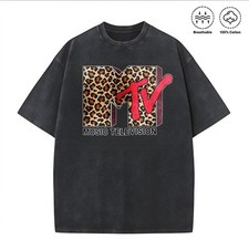 90s Retro Washed Leopard Print Unisex Cotton T-shirt picture