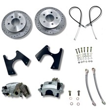 For 1963-1972 Chevy C10 Rear Disc Brake Conversion Kit Silver EBrake Calipers 5x picture