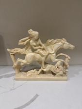Vintage A. Santini Sculpture – Woman on Horse with Ram picture