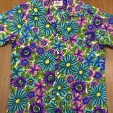 VTG 1970s Pomare Tahiti Honolulu Size M Hawaiian Shirt Print Aloha  picture