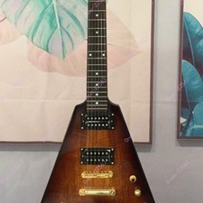 Solid Electric Guitar Stainless Fret HH Pickup Gold Hardware Brown  picture
