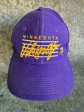 Vintage Minnesota Vikings Youngan Snapback Hat Green Brim NFL 90s Purple picture