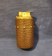 VINTAGE RONSON BUTANE PATHFINDER LIGHTER w/ REAL BUFFALO LEATHER  WORKS FINE picture