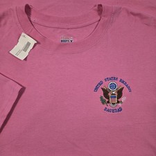 NWT US Embassy Baghdad T-Shirt Mens XL Iraq War Diplomatic Tee Pink Embroidered picture