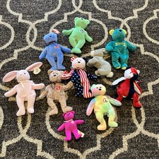 Beanie Baby Lot of 10 90s/00s Some with Tags Some Without Tags See Photos picture