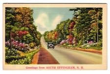 Greetings from South Effingham New Hampshire NH Classic Car c1940s Postcard picture