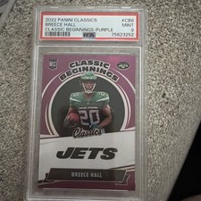 2022 Panini Classics Breece Hall RC Classic Beginnings purple 1/35 99 CB-6 PSA 9 picture
