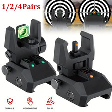 Foldable Iron Sights Flip-up Front and Rear Sight Fiber Optics Dual Aiming Mode picture