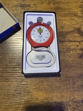 Vintage Heuer Trackmaster Ref. 8047 Rouge Stopwatch Swiss Made w/ Box & Papers picture