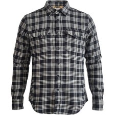 RELWEN Blanket Flannel Shirt Mens Large Black White Tartan Plaid Brushed  Heavy picture