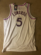Nike Anthony Edwards #5 Minnesota Timberwolves White Prince Jersey Medium M picture