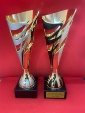 Trophy Cup European Style Gold/Black or Gold/Silver-Choose from two sizes picture