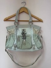 Vintage George Gina & Lucy OHSOSOFT Cream Shoulder Bag Green Accents Polyester picture