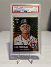 2022 Topps Chrome Platinum #171 Julio Rodriguez RC PSA 9 Gold Wave Refractor /50 picture