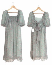 NWT Worth Collective Melody Maxi Dress Turquoise Floral Medium picture