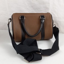 DUYP Melodie Cecile Pebbled Leather Shoulder Bag Brown & Black Satchel W/ Insert picture