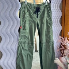 Dickies Vintage Y2K Low Rise Cargo Pants Women XXS Olive Green Drawstring picture