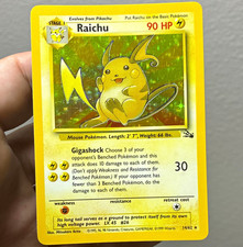 💎MINT💎Pokemon TCG Fossil Raichu 14/62 Holo Rare Unlimited EN 1999 90 HP picture