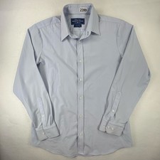 Mizzen+Main Leeward Dress Shirt Mens XL Blue Trim Fit Made In USA Stretch LS picture