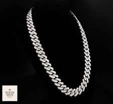 15MM VVS1 Moissanite Cuban Link Chain Iced Out GRA Certified Necklace 20” 22” picture