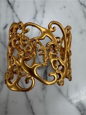 Gold-Tone Monkey Openwork Statement Cuff Bracelet Adjustable Women’s Jewelry picture